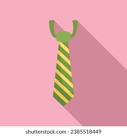 Textile striped tie icon flat vector. Fabric fashion. Craft design