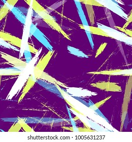 Textile Striped Vector Seamless Grunge Texture. Grungy Seamless Lines Pattern Design. Painted Watercolor Style Texture. Fabric, Fashion Print Design Pattern.