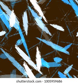 Textile Striped Vector Seamless Grunge Texture. Grungy Seamless Lines Pattern Design. Dyed Stripes in Watercolor Style. Advertising, Cover Print Design Background.