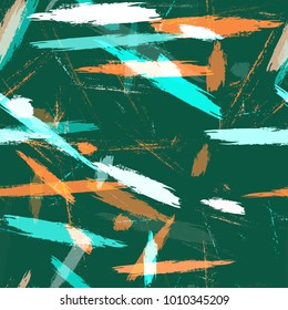 Textile Striped Vector Seamless Grunge Texture. Grungy Seamless Lines Pattern Design. Paint Watercolor Style Stripes. Advertising, Cover Print Design Pattern.