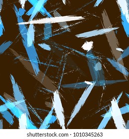 Textile Striped Vector Seamless Grunge Texture. Grungy Seamless Lines Pattern Design. Painted Watercolor Style Texture. Packaging, Fabric Print Design Pattern.