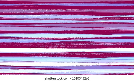 Textile Striped Vector Seamless Grunge Texture. Paintbrush Lines Seamless Pattern. Painted Watercolor Style Texture. Packaging, Fabric Print Design Background.