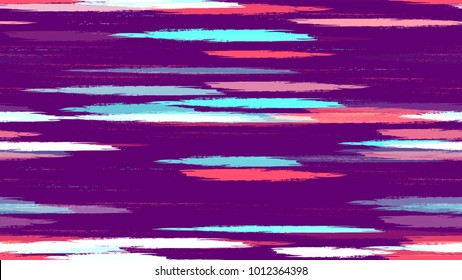 Textile Striped Vector Seamless Grunge Texture. Hand Painted Fashion Seamless Pattern. Dyed Stripes in Watercolor Style. Advertising, Cover Print Design Pattern.
