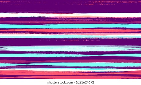 Textile Striped Vector Seamless Grunge Texture. Hand Painted Fashion Seamless Pattern. Painted Watercolor Style Texture. Advertising, Cover Print Design Background.