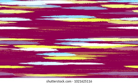 Textile Striped Vector Seamless Grunge Texture. Grungy Seamless Lines Pattern Design. Painted Watercolor Style Texture. Cloth, Linen, Textile Print Design Background.