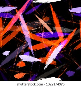 Textile Striped Vector Seamless Grunge Texture. Hand Painted Fashion Seamless Pattern. Paint Watercolor Style Stripes. Advertising, Cover Print Design Pattern.