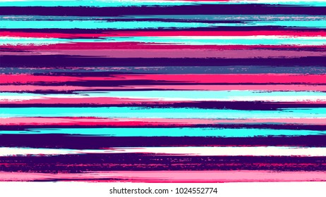 Textile Striped Vector Seamless Grunge Texture. Paintbrush Lines Seamless Pattern. Paint Watercolor Style Stripes. Advertising, Cover Print Design Background.