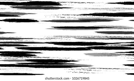 Textile Striped Vector Seamless Grunge Texture. Paintbrush Lines Seamless Pattern. Dyed Stripes in Watercolor Style. Packaging, Fabric Print Design Pattern.