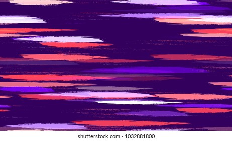 Textile Striped Vector Seamless Grunge Texture. Grungy Seamless Lines Pattern Design. Holiday, Summer Watercolor Texture. Cloth, Linen, Textile Print Design Background.