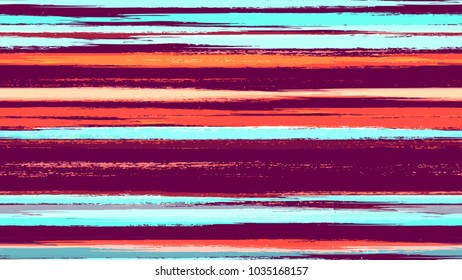 Textile Striped Vector Seamless Grunge Texture. Hand Drawn Fashion Seamless Pattern. Paint Watercolor Style Stripes. Packaging, Fabric Print Design Background.