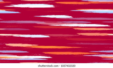 Textile Striped Vector Seamless Grunge Texture. Hand Drawn Fashion Seamless Pattern. Holiday, Summer Watercolor Texture. Cloth, Linen, Textile Print Design Background.