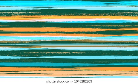 Textile Striped Vector Seamless Grunge Texture. Hand Painted Fashion Seamless Pattern. Holiday, Summer Watercolor Texture. Packaging, Fabric Print Design Background.