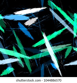 Textile Striped Vector Seamless Grunge Texture. Hand Painted Fashion Seamless Pattern. Paint Watercolor Style Stripes. Advertising, Cover Print Design Background.