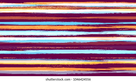 Textile Striped Vector Seamless Grunge Texture. Grungy Seamless Lines Pattern Design. Holiday, Summer Watercolor Texture. Advertising, Cover Print Design Pattern.