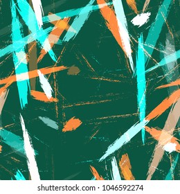 Textile Striped Vector Seamless Grunge Texture. Paintbrush Lines Seamless Pattern. Holiday, Summer Watercolor Texture. Fabric, Fashion Print Design Pattern.