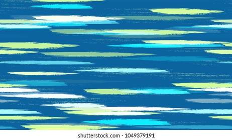 Textile Striped Vector Seamless Grunge Texture. Hand Drawn Fashion Seamless Pattern. Dyed Stripes in Watercolor Style. Cloth, Linen, Textile Print Design Pattern.