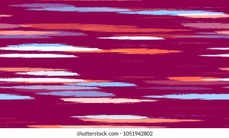 Textile Striped Vector Seamless Grunge Texture. Grungy Seamless Lines Pattern Design. Paint Watercolor Style Stripes. Advertising, Cover Print Design Pattern.