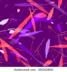 Textile Striped Vector Seamless Grunge Texture. Paintbrush Lines Seamless Pattern. Paint Watercolor Style Stripes. Fabric, Fashion Print Design Background.
