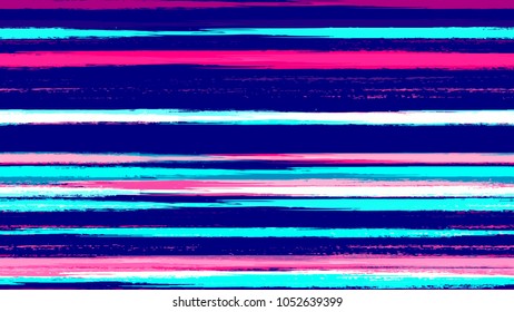 Textile Striped Vector Seamless Grunge Texture. Hand Drawn Fashion Seamless Pattern. Paint Watercolor Style Stripes. Cloth, Linen, Textile Print Design Background.