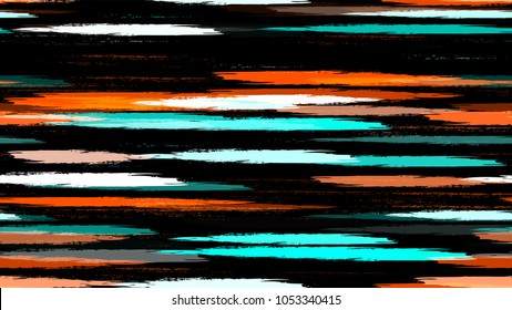 Textile Striped Vector Seamless Grunge Texture. Grungy Seamless Lines Pattern Design. Paint Watercolor Style Stripes. Advertising, Cover Print Design Background.