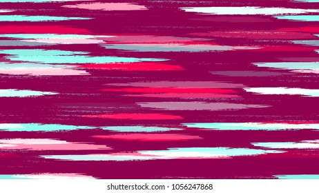 Textile Striped Vector Seamless Grunge Texture. Hand Painted Fashion Seamless Pattern. Dyed Stripes in Watercolor Style. Fabric, Fashion Print Design Background.