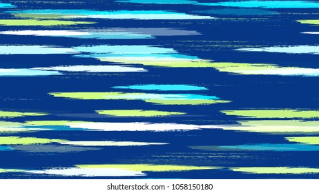 Textile Striped Vector Seamless Grunge Texture. Paintbrush Lines Seamless Pattern. Painted Watercolor Style Texture. Packaging, Fabric Print Design Background.