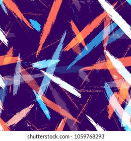Textile Striped Vector Seamless Grunge Texture. Hand Painted Fashion Seamless Pattern. Painted Watercolor Style Texture. Packaging, Fabric Print Design Background.