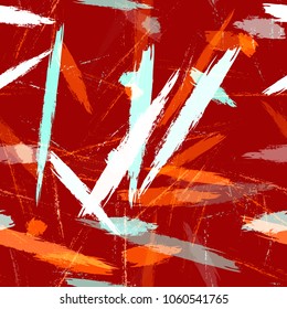 Textile Striped Vector Seamless Grunge Texture. Grungy Seamless Lines Pattern Design. Dyed Stripes in Watercolor Style. Fabric, Fashion Print Design Background.