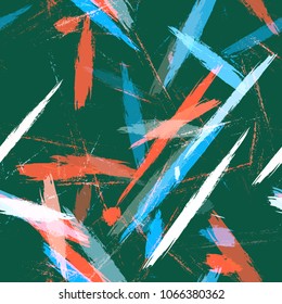 Textile Striped Vector Seamless Grunge Texture. Hand Drawn Fashion Seamless Pattern. Dyed Stripes in Watercolor Style. Cloth, Linen, Textile Print Design Pattern.