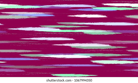 Textile Striped Vector Seamless Grunge Texture. Grungy Seamless Lines Pattern Design. Dyed Stripes in Watercolor Style. Advertising, Cover Print Design Pattern.