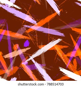 Textile Striped Vector Seamless Grunge Texture. Hand Drawn Fashion Seamless Pattern. Paint Watercolor Style Stripes. Advertising, Cover Print Design Pattern.