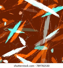 Textile Striped Vector Seamless Grunge Texture. Hand Painted Fashion Seamless Pattern. Painted Watercolor Style Texture. Packaging, Fabric Print Design Background.