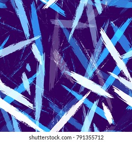 Textile Striped Vector Seamless Grunge Texture. Paintbrush Lines Seamless Pattern. Paint Watercolor Style Stripes. Cloth, Linen, Textile Print Design Background.