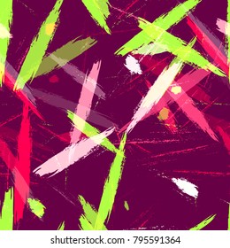 Textile Striped Vector Seamless Grunge Texture. Hand Painted Fashion Seamless Pattern. Dyed Stripes in Watercolor Style. Cloth, Linen, Textile Print Design Background.