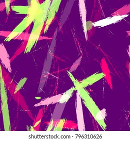 Textile Striped Vector Seamless Grunge Texture. Paintbrush Lines Seamless Pattern. Painted Watercolor Style Texture. Packaging, Fabric Print Design Pattern.
