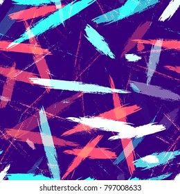 Textile Striped Vector Seamless Grunge Texture. Hand Drawn Fashion Seamless Pattern. Painted Watercolor Style Texture. Cloth, Linen, Textile Print Design Pattern.