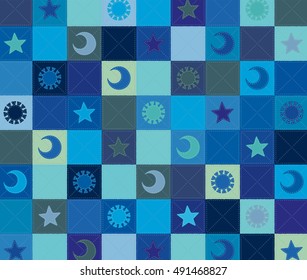 Textile of the sun and a month and the star