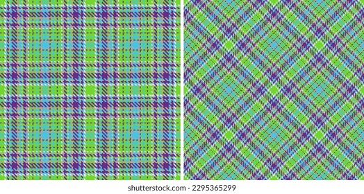 Textile tartan background. Pattern check plaid. Texture fabric vector seamless in set.