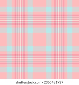 Textile tartan check of plaid background vector with a pattern texture fabric seamless in light and red colors.