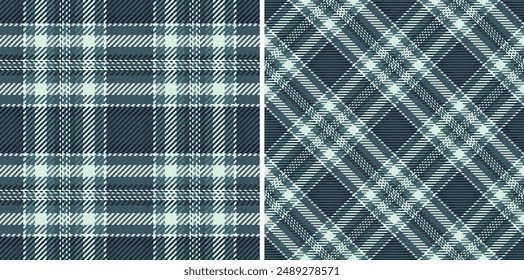 Tirante textil de cuadros de Vector sin costuras con un patrón de textura de tela de fondo. Set en colores nocturnos de elegantes trajes de lana.
