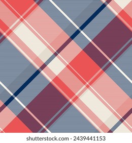 Textile tartan check of texture pattern vector with a background fabric seamless plaid in old lace and blue colors.
