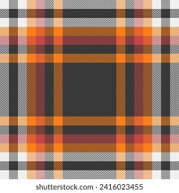 Textile tartan fabric of seamless pattern texture with a check background vector plaid in black and grey colors.