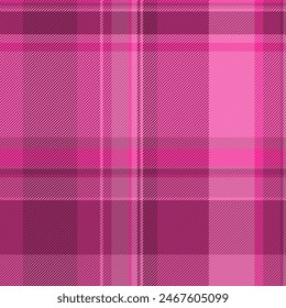 Textile tartan plaid of texture fabric seamless with a pattern check background vector in pink and persian pink colors.