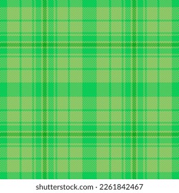 Textile tartan plaid. Vector pattern background. Check texture fabric seamless in green color.