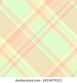 Textile tartan texture of background pattern fabric with a seamless vector plaid check in light and orange colors.