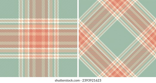 Textile tartan texture of pattern check vector with a plaid fabric background seamless set in wedding colors.