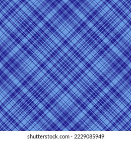 Textile tartan texture. Vector plaid check. Seamless background pattern fabric in blue color.