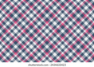 Textile tartan vector of check pattern background with a fabric seamless plaid texture in blue and white colors.