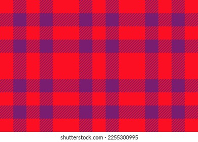 Textile texture fabric. Background pattern check. Vector seamless plaid tartan in bright and pink colors.