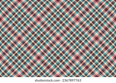 Textile texture pattern of fabric plaid check with a background tartan vector seamless in red and light colors.